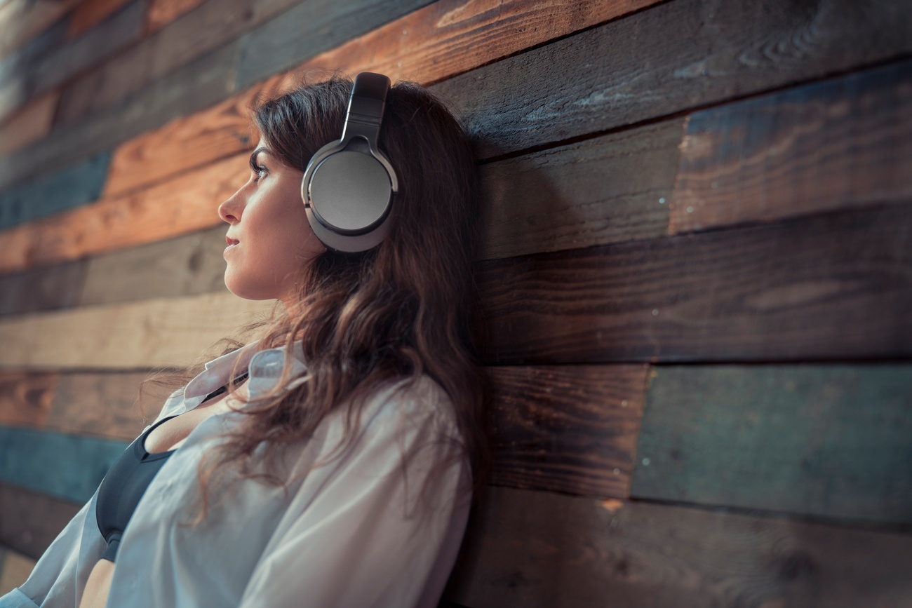 Attractive girl with headphones